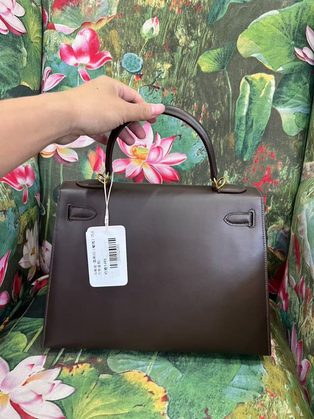 H KELLY 32 EBENE SMOOTH BARENIA COATED CHOCOLATE BROWN GHW VEAU DOMESTIC SELLIER - Picture 8 of 13